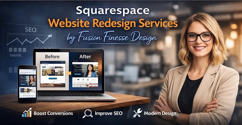 Squarespace Website Redesign Services by Fusion Finesse Design